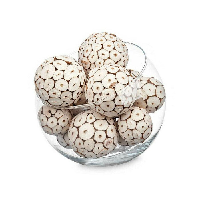 Set of Decorative Balls Коричневый Белый (12 штук) - купить Фигуры и статуэтки по цене 10074.0