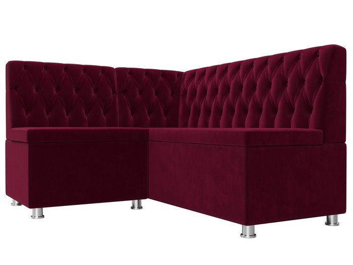 Кухонный угловой диван Мирта бордового цвета левый угол - лучшие Угловые диваны в INMYROOM