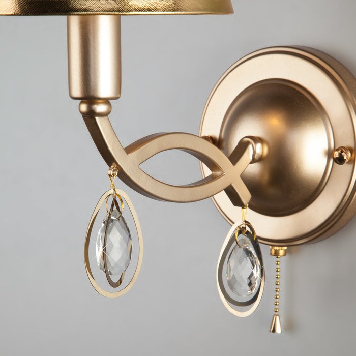 Настенный светильник с абажуром 60091/1 перламутровое золото Salita - лучшие Бра и настенные светильники в INMYROOM