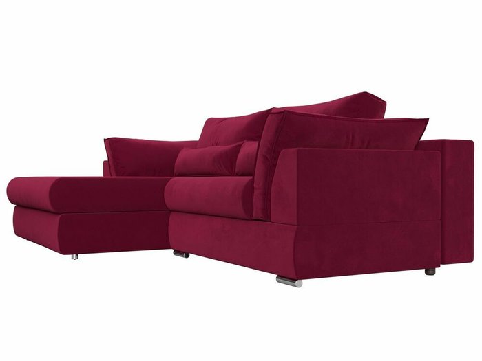 Угловой диван-кровать Пекин бордового цвета угол левый - лучшие Угловые диваны в INMYROOM