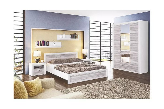 Кровать Olivia 120х200 бежево-белого цвета без подъемного цвета - лучшие Кровати для спальни в INMYROOM