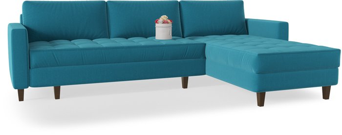 Угловой диван-кровать Geradine бирюзового цвета - купить Угловые диваны по цене 42590.0