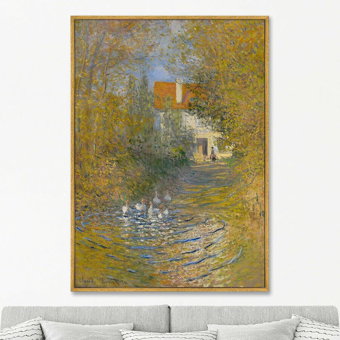 Репродукция картины на холсте The Geese, 1874г. - купить Картины по цене 24999.0