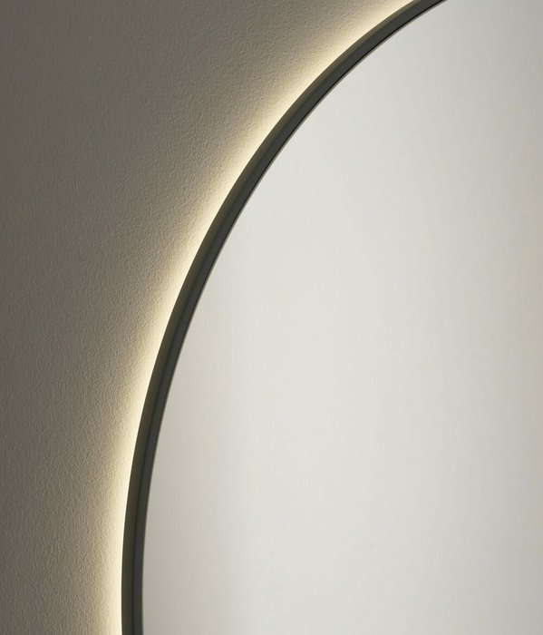 Настенное зеркало Banska 70х70 с подсветкой в тонкой чёрной раме - лучшие Настенные зеркала в INMYROOM