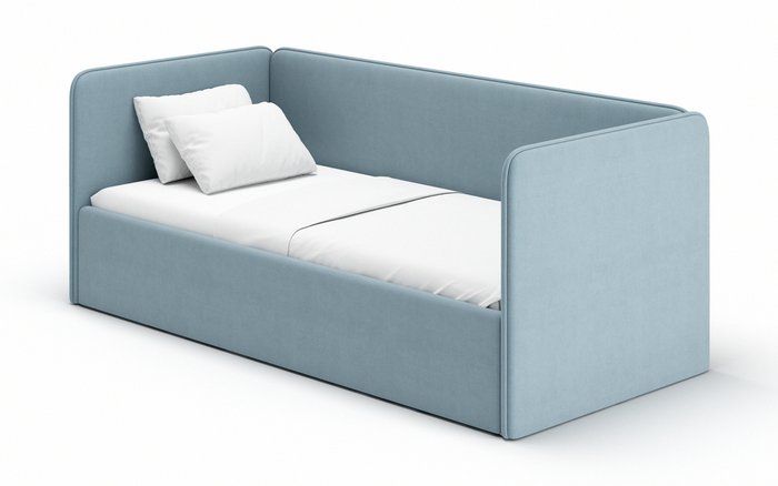Кровать-диван Leonardo 80х180 голубого цвета с двумя ящиками  - купить Одноярусные кроватки по цене 19085.0