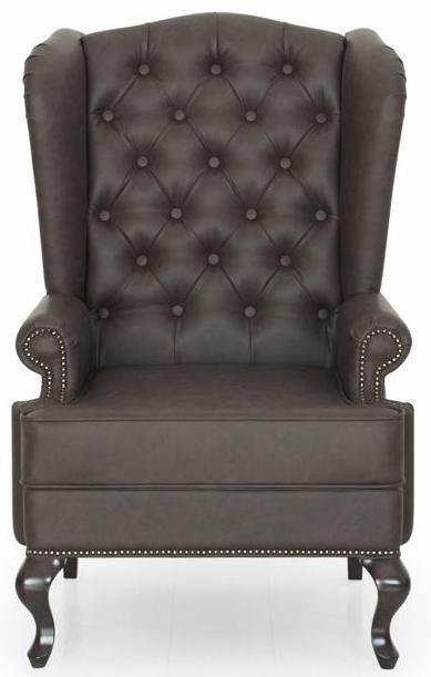 Кресло каминное Largo с ушками дизайн 15 темно-коричневого цвета - купить Интерьерные кресла по цене 34000.0