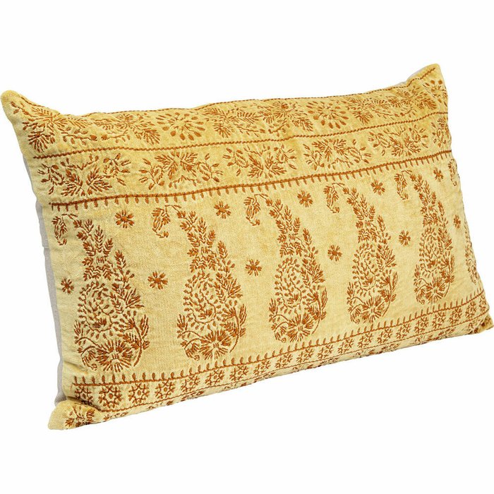 Подушка декоративная India желто-бежевого цвета - купить Декоративные подушки по цене 5796.0