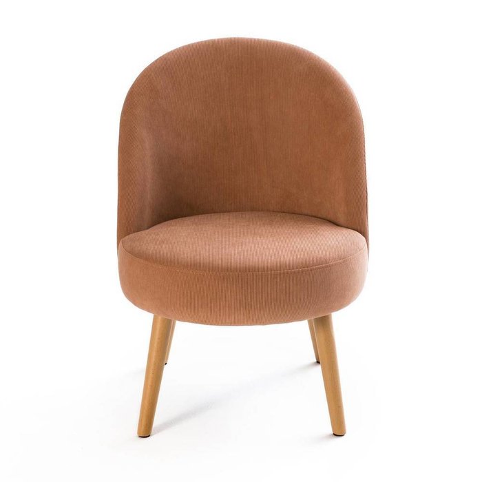 Кресло велюровое в рубчик Lenou розового цвета - купить Интерьерные кресла по цене 19809.0