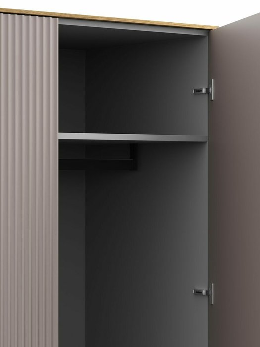 Шкаф Fargo серо-бежевого цвета с четырьмя ящиками - лучшие Шкафы распашные в INMYROOM