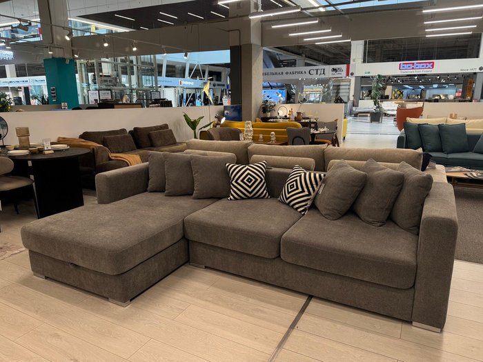 Угловой диван-кровать Lounge светло-серого цвета - купить Угловые диваны по цене 155675