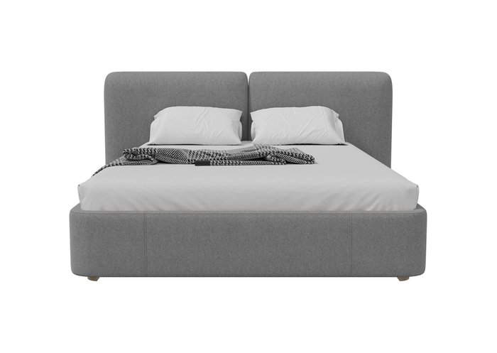 Кровать Hub Soft 160х200 светло-серого цвета с подъемным механизмом - купить Кровати для спальни по цене 110700.0