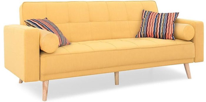 Диван-кровать прямой Лейден желтого цвета - купить Прямые диваны по цене 32850.0