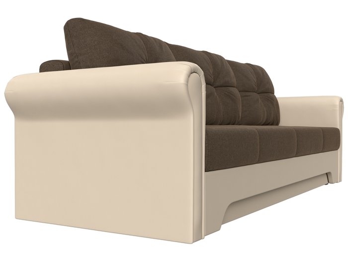 Прямой диван-кровать Европа коричнево-бежевого цвета (ткань/экокожа) - лучшие Прямые диваны в INMYROOM