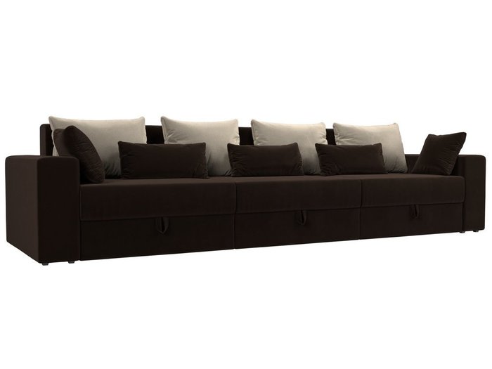 Прямой диван-кровать Мэдисон Long коричнево-бежевого цвета