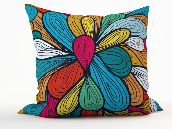 Декоративная подушка: Цветные нити