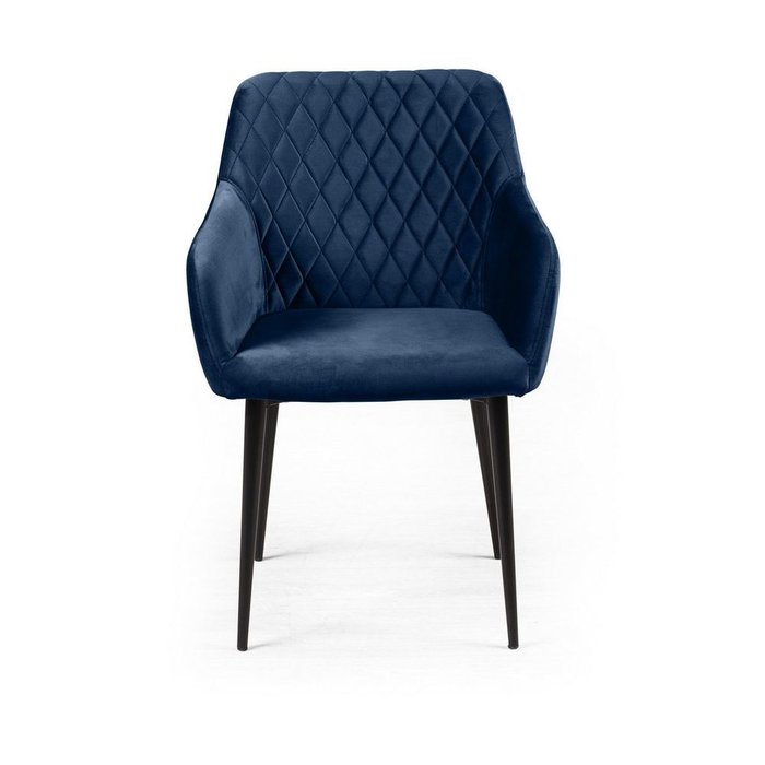 Комплект стульев Robert с подлокотниками  синего цвета - лучшие Обеденные стулья в INMYROOM
