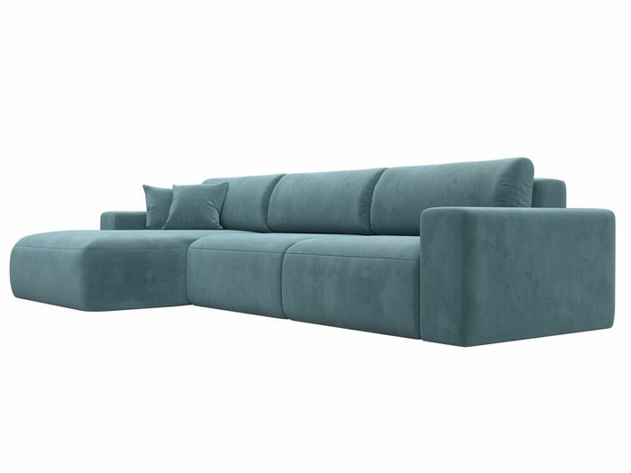 Угловой диван-кровать Лига 036 Классик Лонг темно-бирюзового цвета левый угол - лучшие Угловые диваны в INMYROOM
