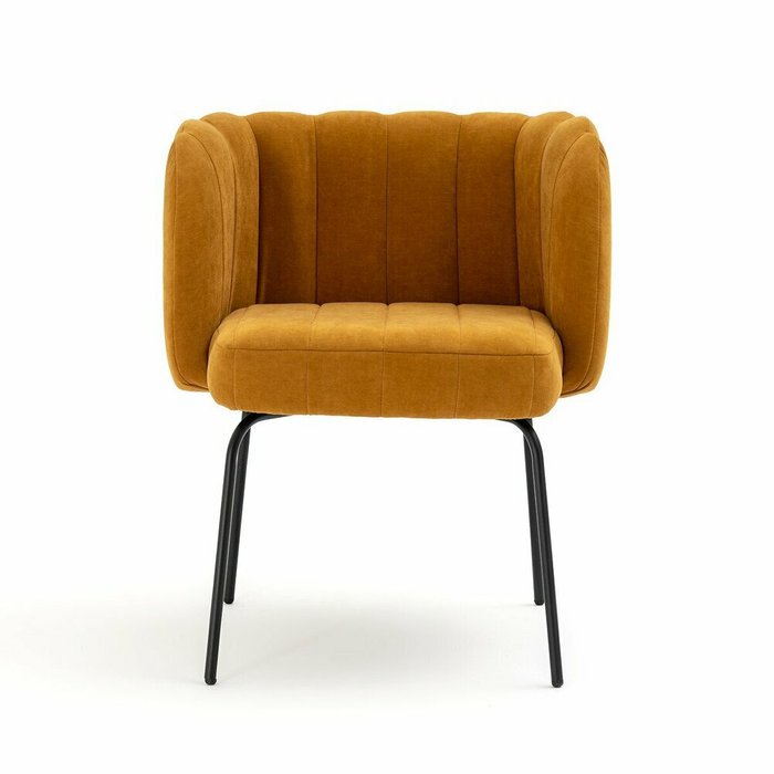 Стул столовый из велюра Douna желтого цвета - купить Обеденные стулья по цене 13556.0