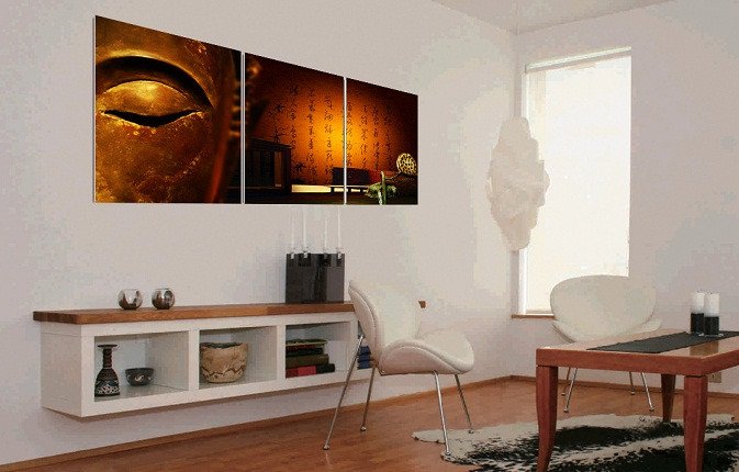 Триптих на холсте "Взгляд Будды" - купить Принты по цене 3890.0