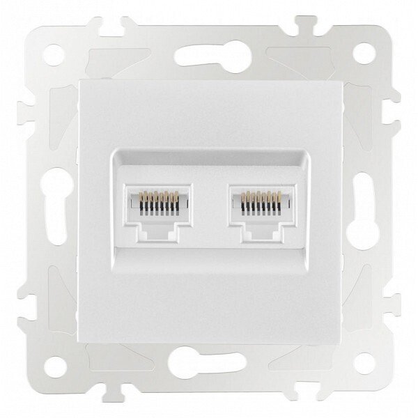 Розетка Ethernet RJ-45 без рамки 203.45-2.white Розетка Ethernet RJ-45 без рамки 203.45-2.white
