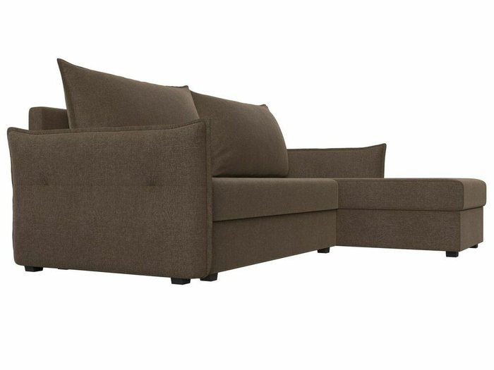 Угловой диван-кровать Лига 004 коричневого цвета угол правый  - лучшие Угловые диваны в INMYROOM