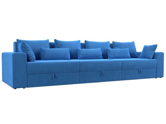 Прямой диван-кровать Мэдисон Long темно-голубого цвета