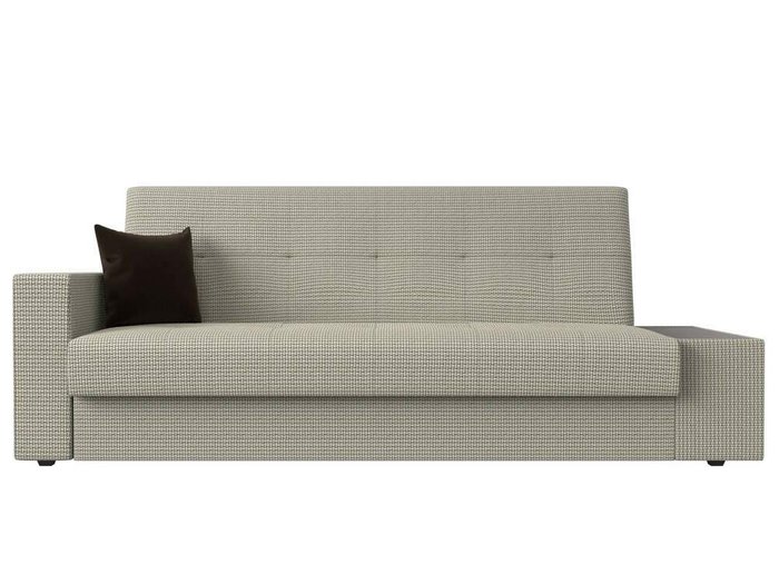 Диван-кровать Лига 020 бежево-серого цвета со столиком справа (рогожка) - купить Прямые диваны по цене 23999.0