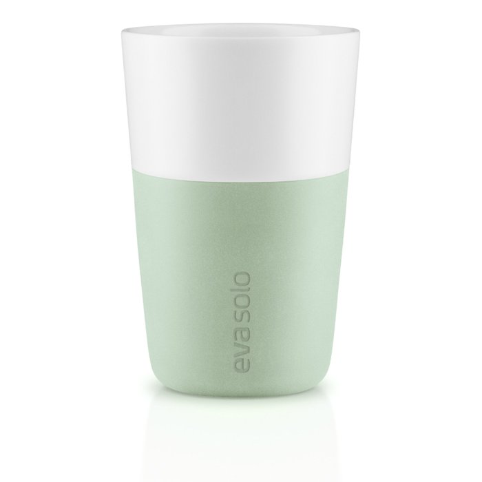 Набор из двух чашек для латте бело-зеленого цвета - купить Для чая и кофе по цене 2850.0
