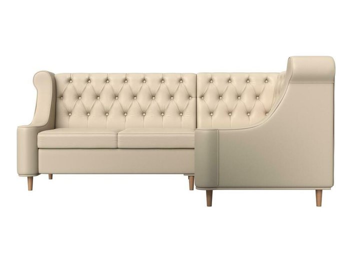 Угловой диван Бронкс бежевого цвета (экокожа) правый угол - купить Угловые диваны по цене 62999.0