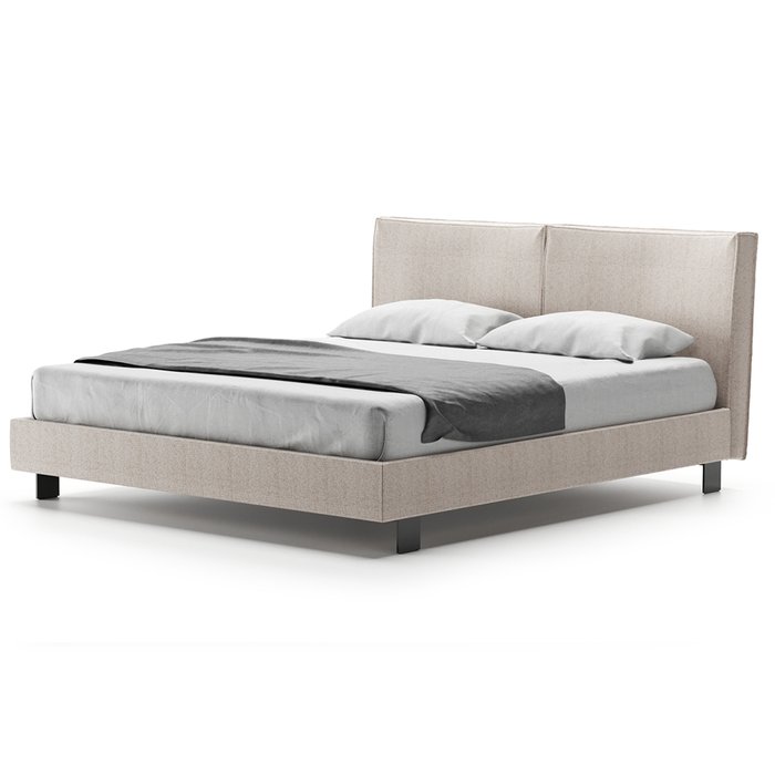 Кровать Lia 160х200 бежевого цвета без подъемного механизма - лучшие Кровати для спальни в INMYROOM