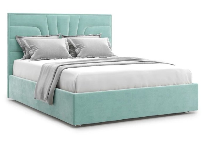 Кровать Premium Milana 140х200 бирюзового цвета с подъемным механизмом