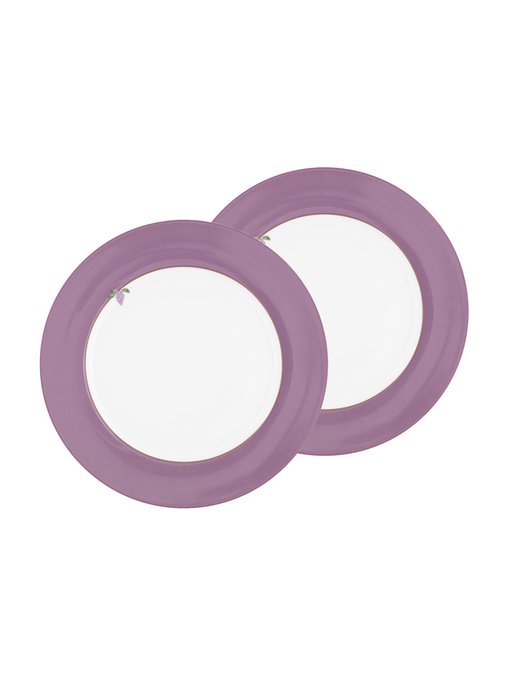 Набор из двух тарелок Lily&Lotus Uni Lilac бело-розового цвета Набор из двух тарелок Lily&Lotus Uni Lilac бело-розового цвета