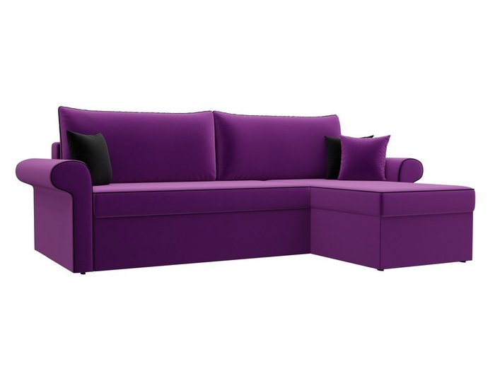 Угловой диван-кровать Милфорд фиолетового цвета правый угол