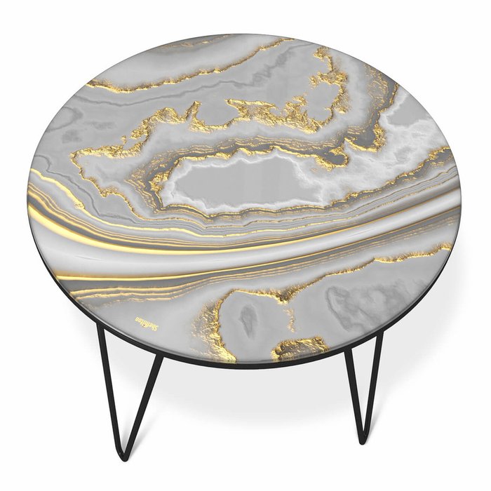 Стол кофейный Cosmic серо-золотого цвета - лучшие Кофейные столики в INMYROOM