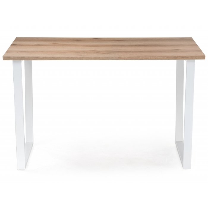 Обеденный стол Лота светло-коричневого цвета на белых ноках - купить Обеденные столы по цене 8590.0