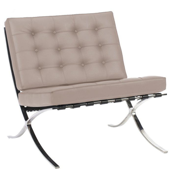 Кресло Barcelona Chair серого цвета