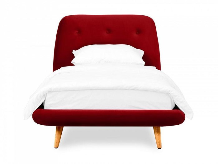 Кровать Loa 90х200 бордового цвета - лучшие Кровати для спальни в INMYROOM