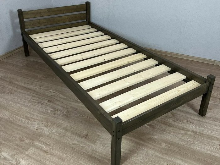 Кровать односпальная Классика сосновая 80х200 цвета венге - купить Кровати для спальни по цене 10381.0