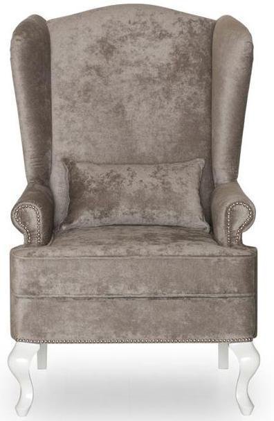 Кресло английское Биг Бен с ушками дизайн 28 серо-коричневого цвета - купить Интерьерные кресла по цене 30150.0