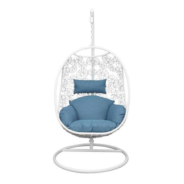 Кресло подвесное Bali бело-синего цвета - лучшие Подвесные кресла в INMYROOM