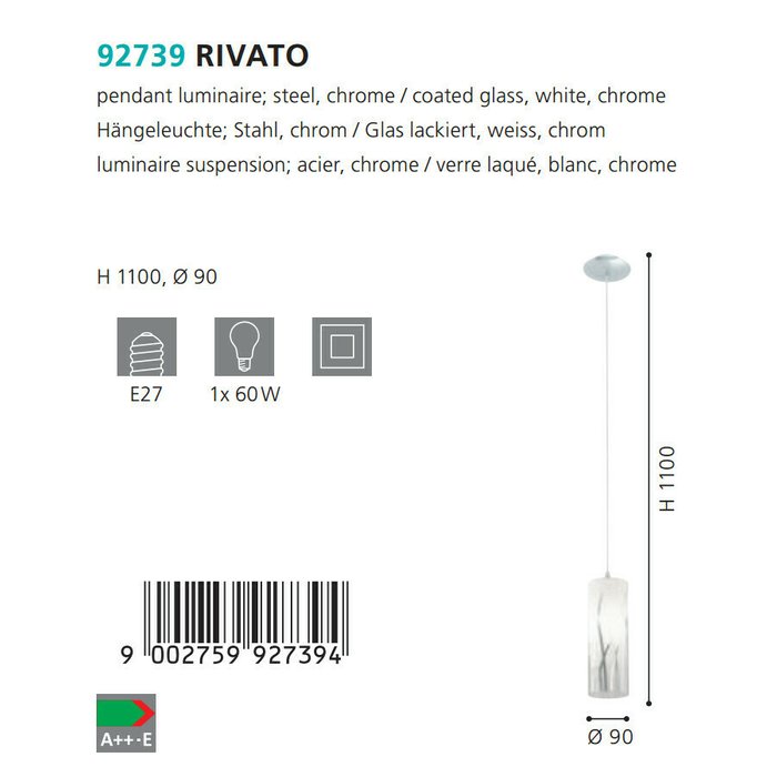 Подвесной светильник Eglo Rivato - купить Подвесные светильники по цене 3890.0