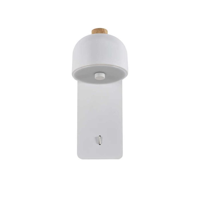 Бра Mauris коричневый, белый металл, акрил, дерево LED*5W, 400LM, 3000K, included, switch - лучшие Бра и настенные светильники в INMYROOM Бра Mauris коричневый, белый металл, акрил, дерево LED*5W, 400LM, 3000K, included, switch - лучшие Бра и настенные светильники в INMYROOM