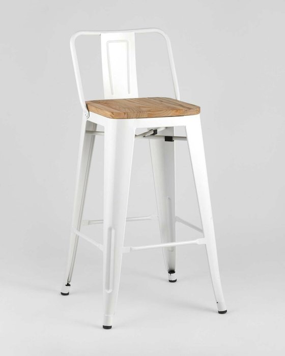 Стул полубарный Tolix Wood из металла и дерева - купить Барные стулья по цене 7490.0