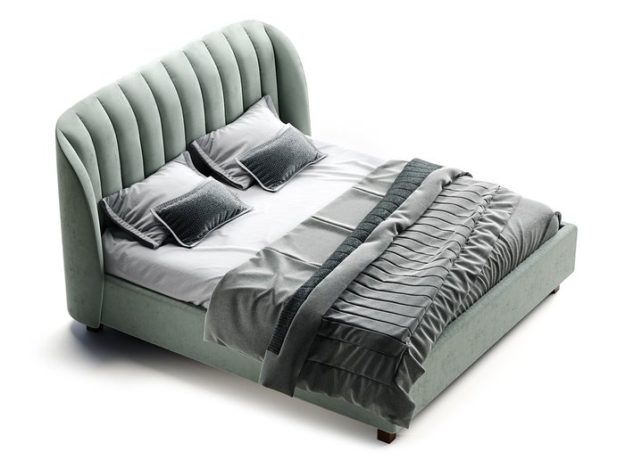 Кровать Tulip серо-бирюзового цвета 200х200 - купить Кровати для спальни по цене 152900.0
