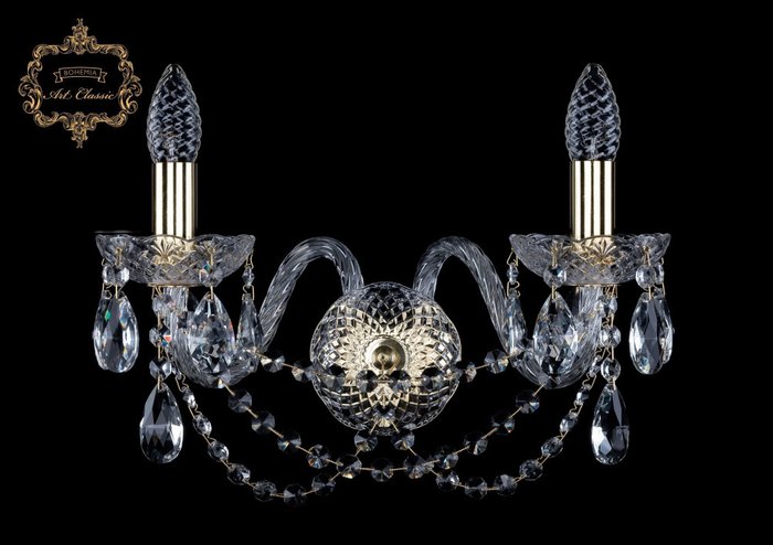Хрустальное бра Art Classic 45241 10.11.2.165.Gd.Sp подсвечник с подвесками Хрустальное бра Art Classic 45241 10.11.2.165.Gd.Sp подсвечник с подвесками