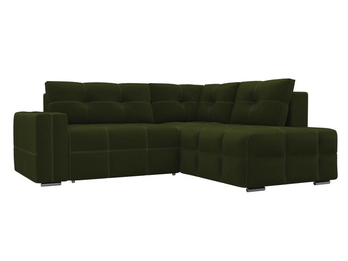 Угловой диван-кровать Леос зеленого цвета