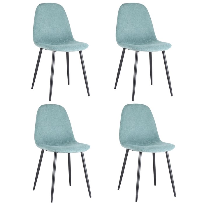 Набор из четырех стульев Breeze светло-бирюзового цвета