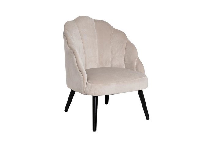 Кресло в обивке из велюра кремового цвета  - купить Интерьерные кресла по цене 45800.0