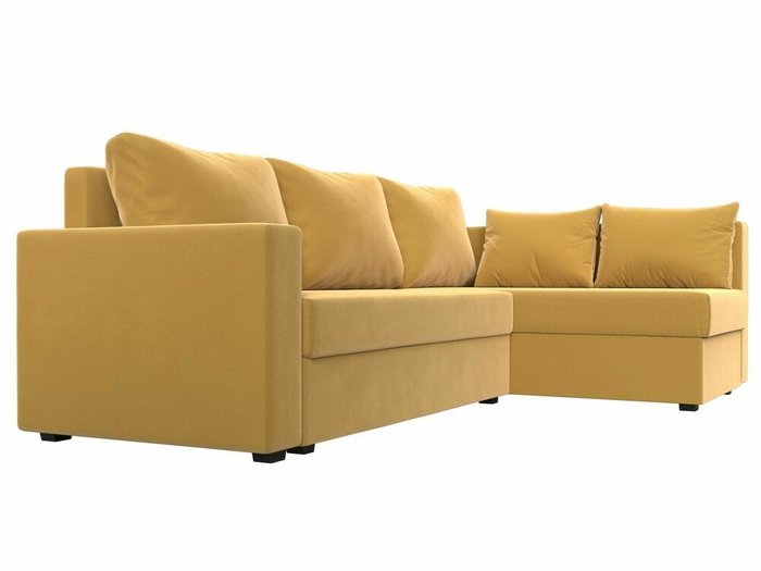Угловой диван-кровать Мансберг желтого цвета правый угол - лучшие Угловые диваны в INMYROOM