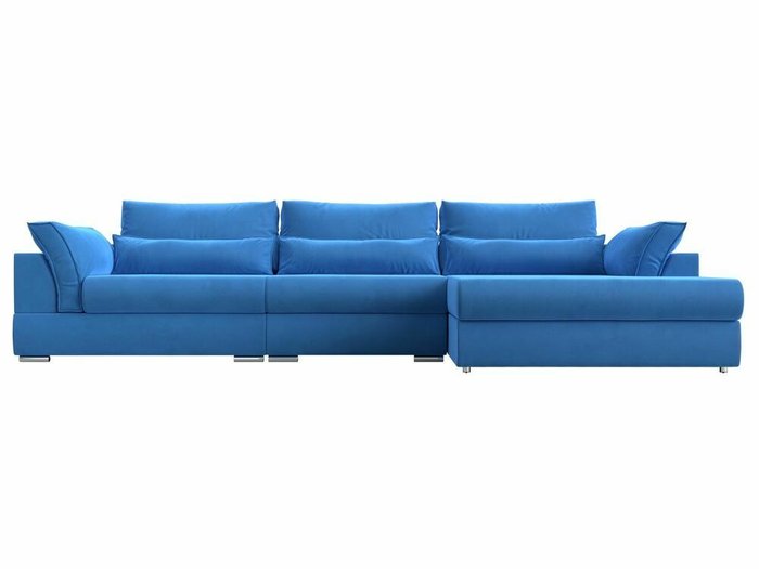Угловой диван-кровать Пекин Long голубого цвета угол правый - купить Угловые диваны по цене 112999.0